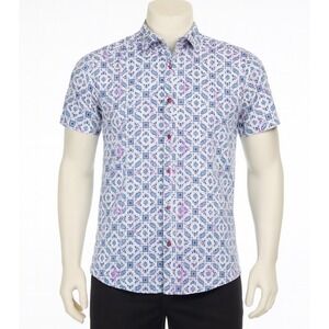 Robert‎ Graham Shirt Mens VORSEN Short Sleeve Button Up Size Small Classic Fit